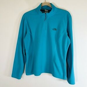 The North Face Activewear 1/4 Zip Women’s Size L Blue Fleece Pullover Top